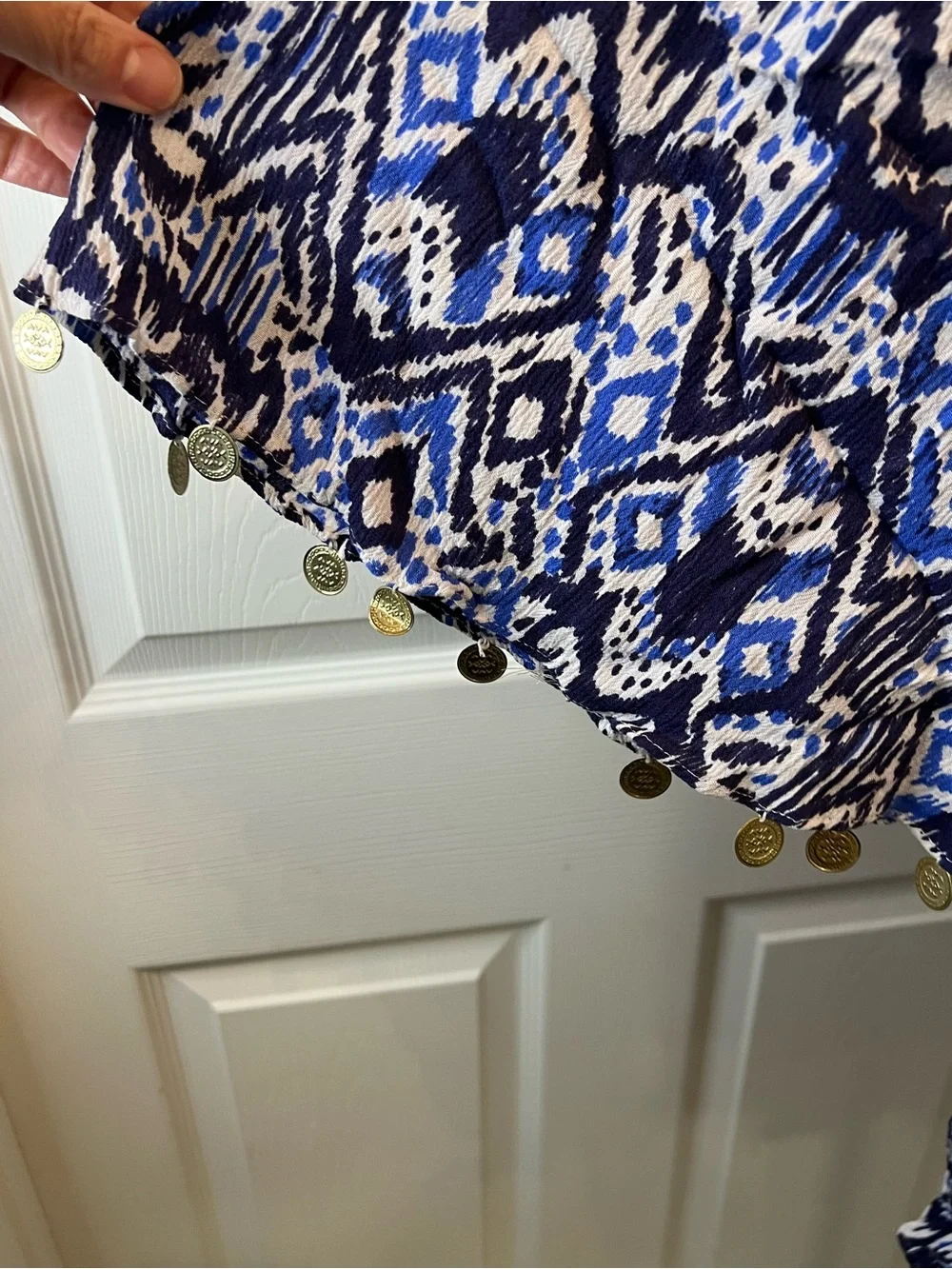 Lilly Pulitzer Blue Patterned Off-Shoulder Dress